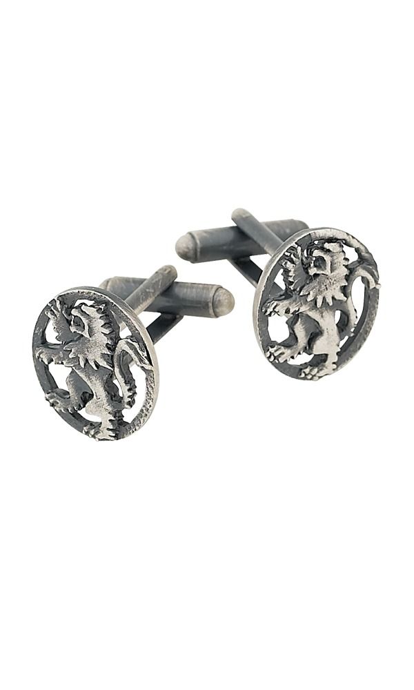 Unique Scottish Luxury Lion Rampant Cufflinks In Matt Pewter