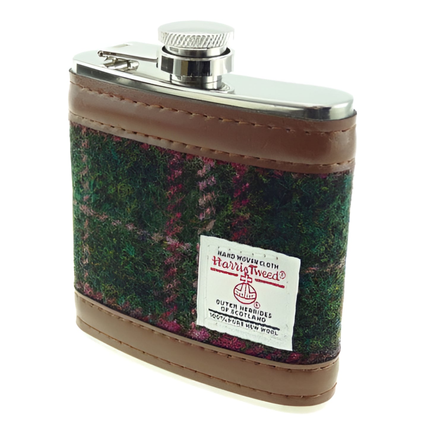 Harris Tweed wool outer 6oz Hip Flask