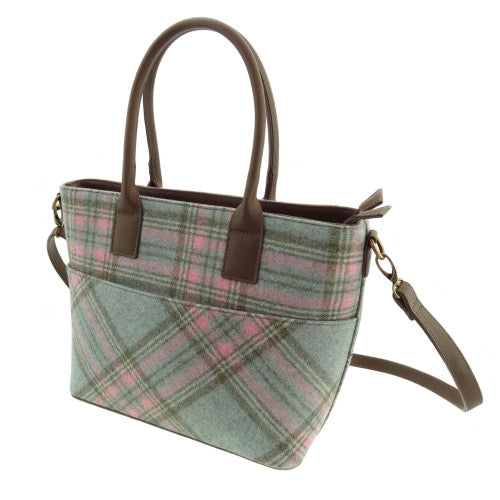 Women’s Elegant Moon Tweed Large Tote Bag In Aqua Pink