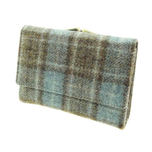 Elegant Moon Tweed Belby Women’s Short Wallet Purse In Aqua Natural