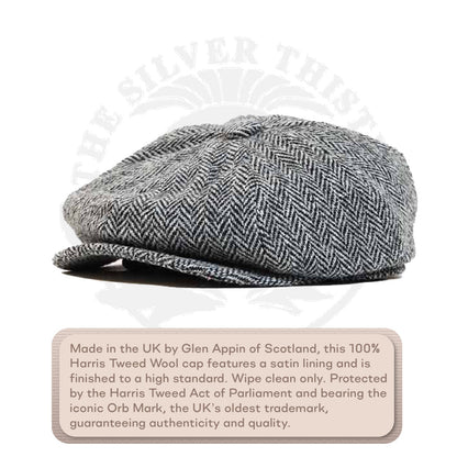 Authentic Harris Tweed Herringbone Newsboy Cap