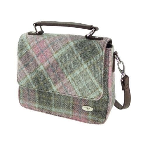 Authentic Harris Tweed Luxury Square Bag in Soft Pink Buchanan