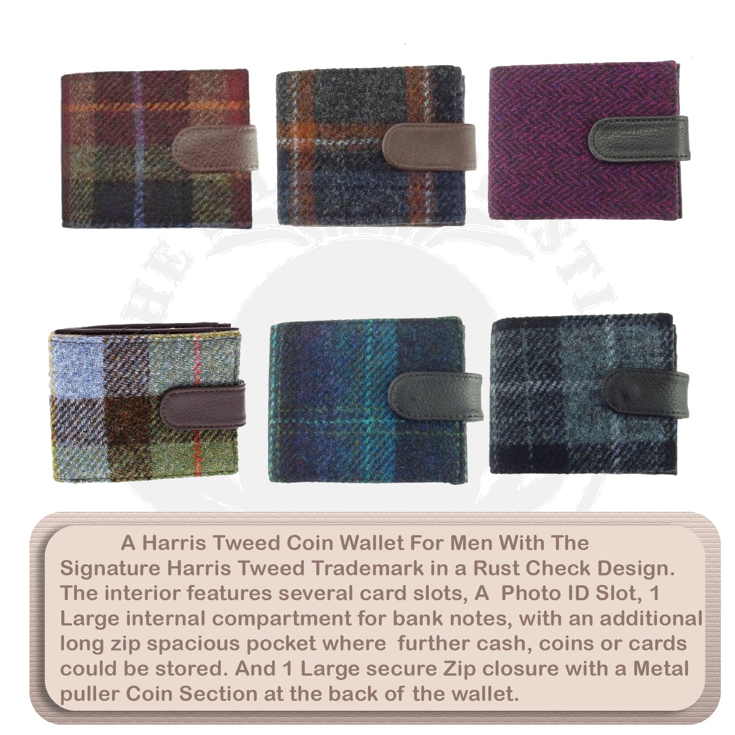 Premium Harris Tweed Coin Wallet For Men