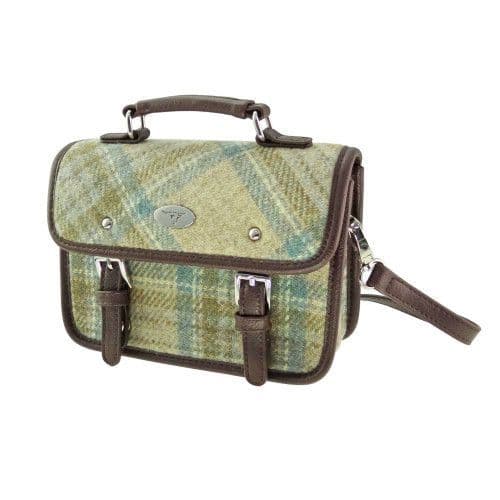 Harris Tweed Authentic Luxury Mini Satchel in Beige Stewart