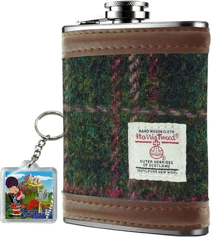 Premium Harris Tweed Hip Flask