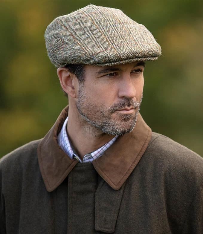 Harris Tweed Herringbone Flat Cap - Scottish Style