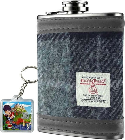 Premium Harris Tweed Hip Flask