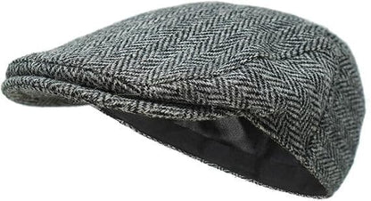 Harris Tweed Herringbone Flat Cap - Scottish Style