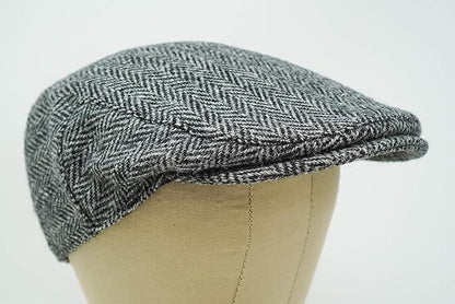 Harris Tweed Herringbone Flat Cap - Scottish Style