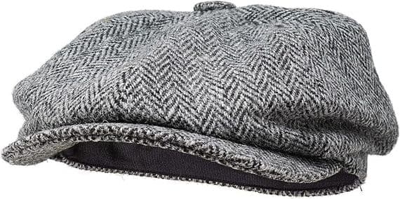 Authentic Harris Tweed Herringbone Newsboy Cap