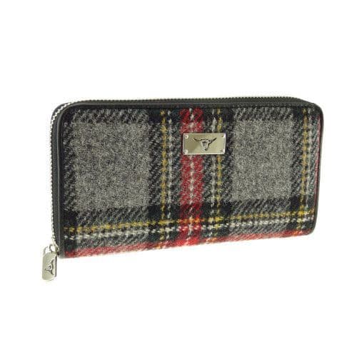 Authentic Harris Tweed Tartan Long Zip Purse