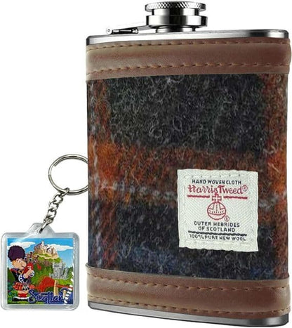 Premium Harris Tweed Hip Flask