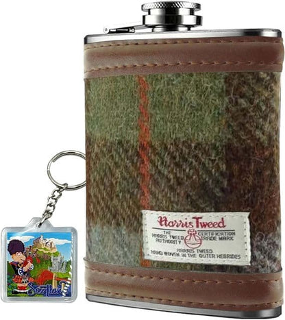 Premium Harris Tweed Hip Flask