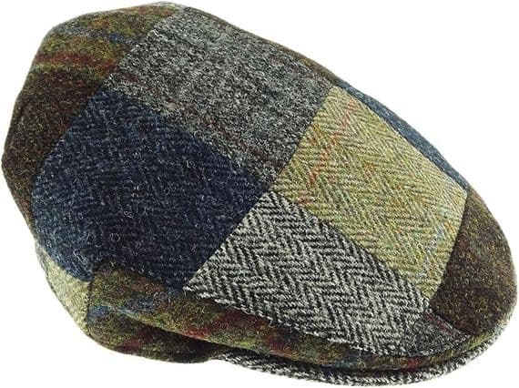 Harris Tweed Patchwork Flat Cap