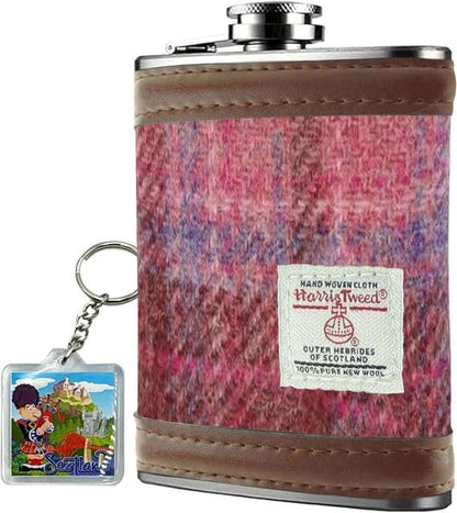 Premium Harris Tweed Hip Flask