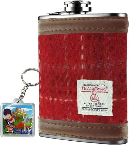 Premium Harris Tweed Hip Flask