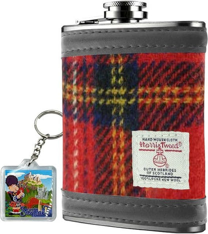 Premium Harris Tweed Hip Flask