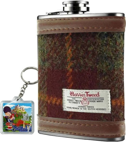 Premium Harris Tweed Hip Flask